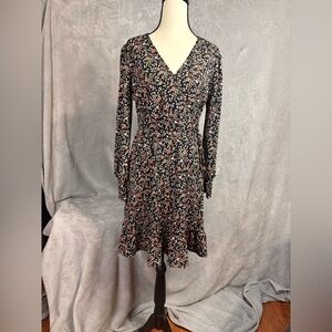 Kaileigh Black Floral Long Sleeve Dress